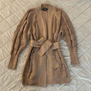 Cardigan with tie belt